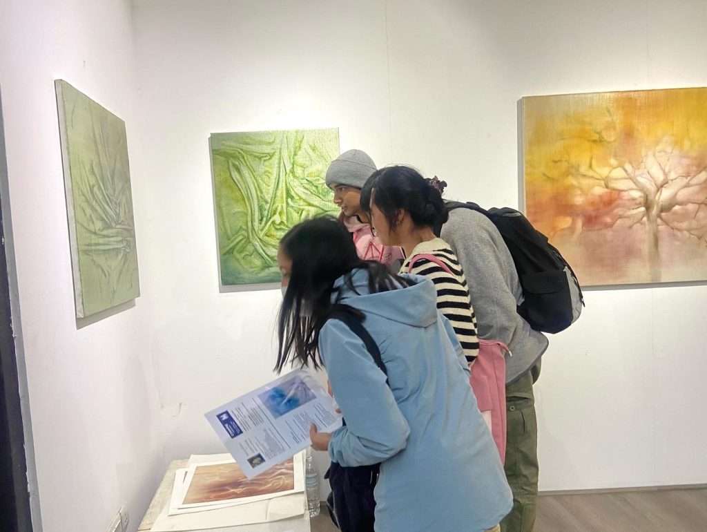 Visitor viewing the art works at the Gallery