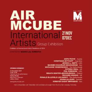 Poster of the ongoing exhibition at Gallery Mcube.